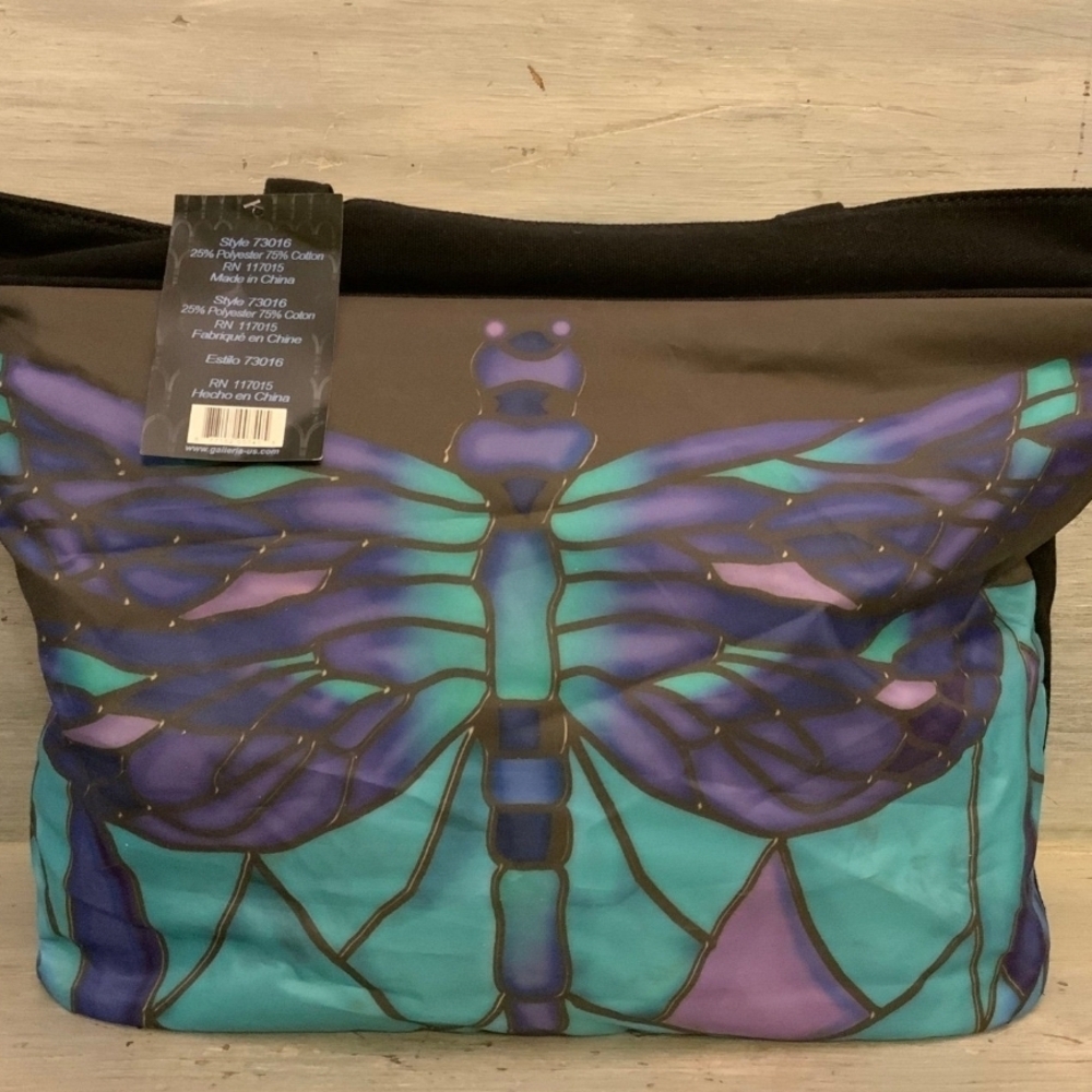 Galleria Enterprises Purple and Blue Tote Bag with Butterfly Design